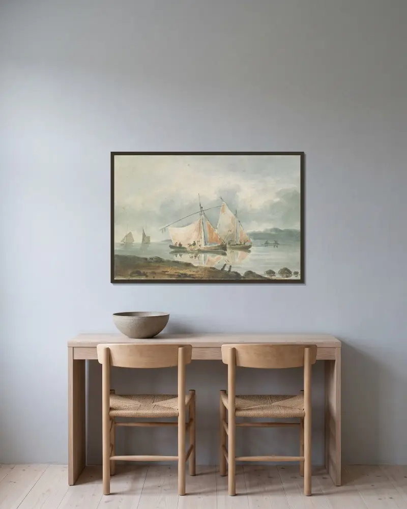 Boats von George Morland gerahmt an einer Wand