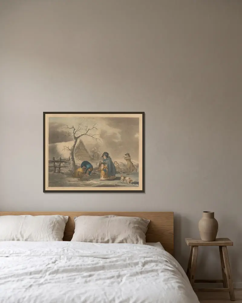 Boys Skating von George Morland gerahmt an einer Wand