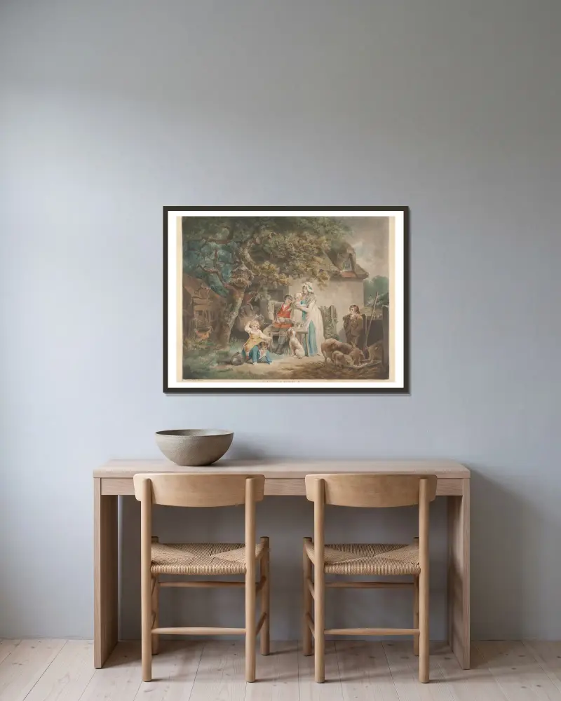 Venkované, George Morland v rámu na stěně