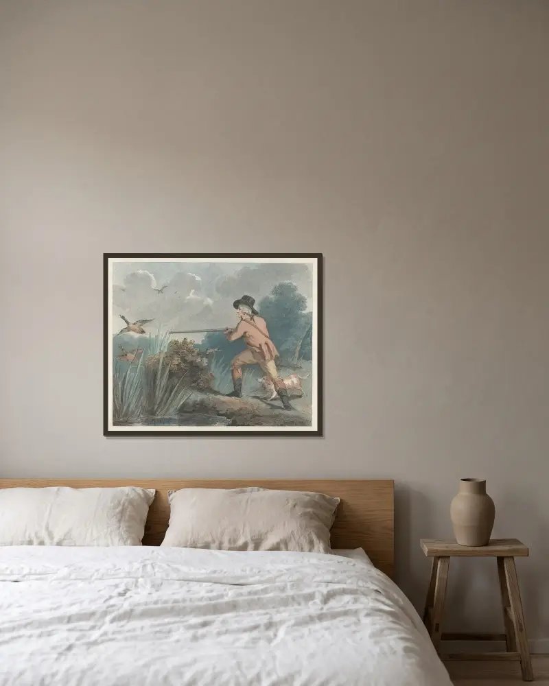 Duck Shooting von George Morland gerahmt an einer Wand