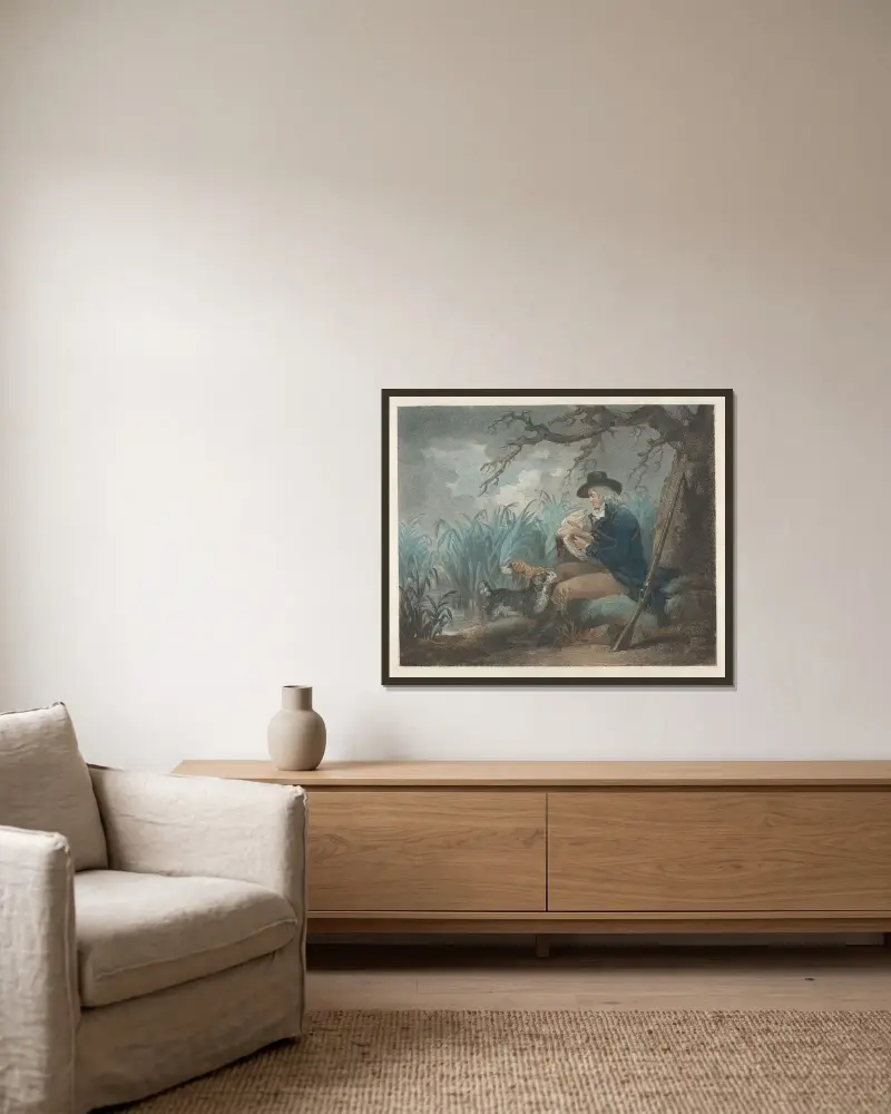 Duck Shooting von George Morland gerahmt an einer Wand