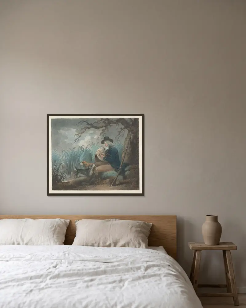 Duck Shooting von George Morland gerahmt an einer Wand