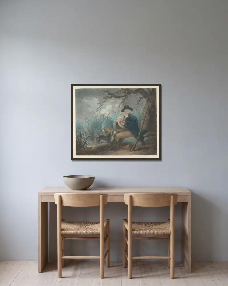 Duck Shooting von George Morland gerahmt an einer Wand