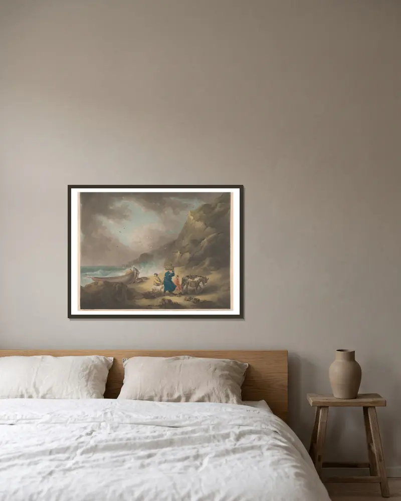Fischer von George Morland gerahmt an einer Wand