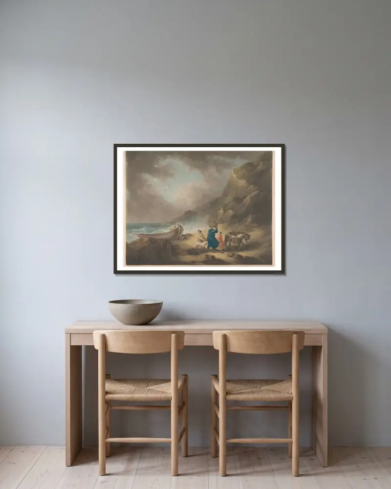 Fischer von George Morland gerahmt an einer Wand