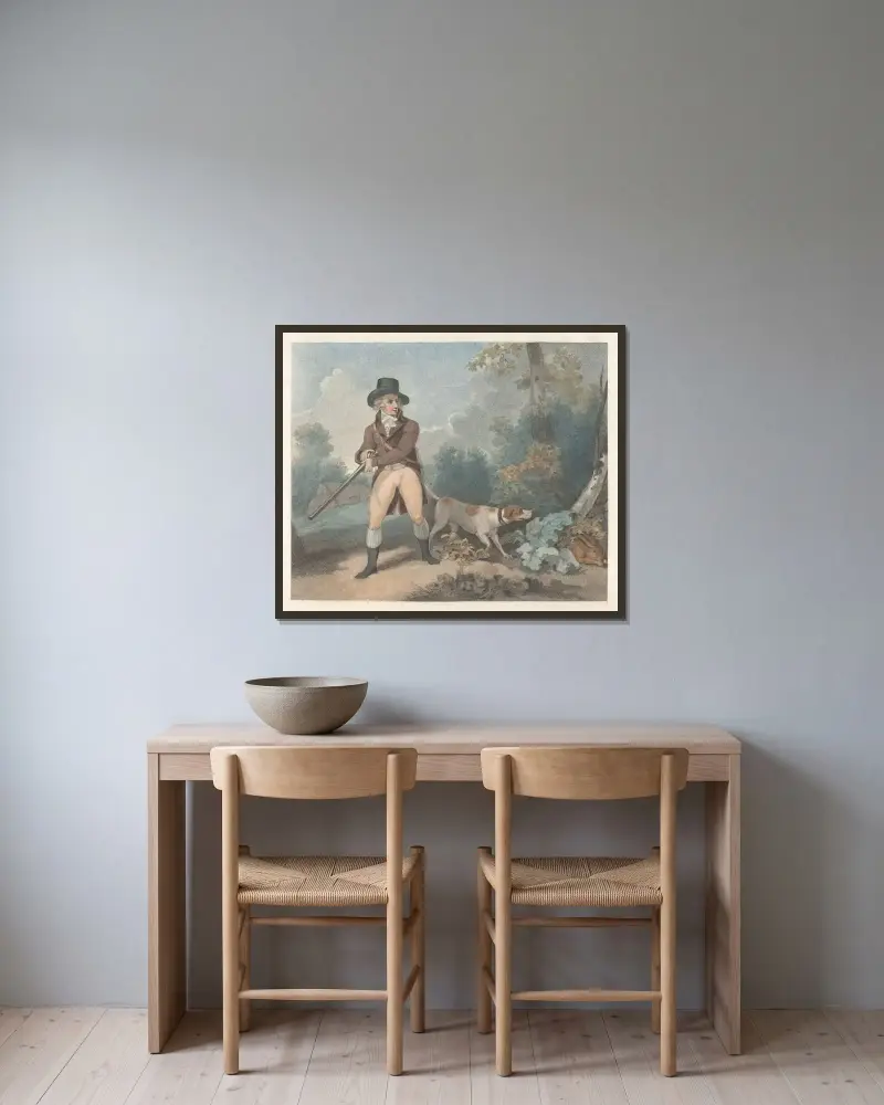Hare Shooting von George Morland gerahmt an einer Wand