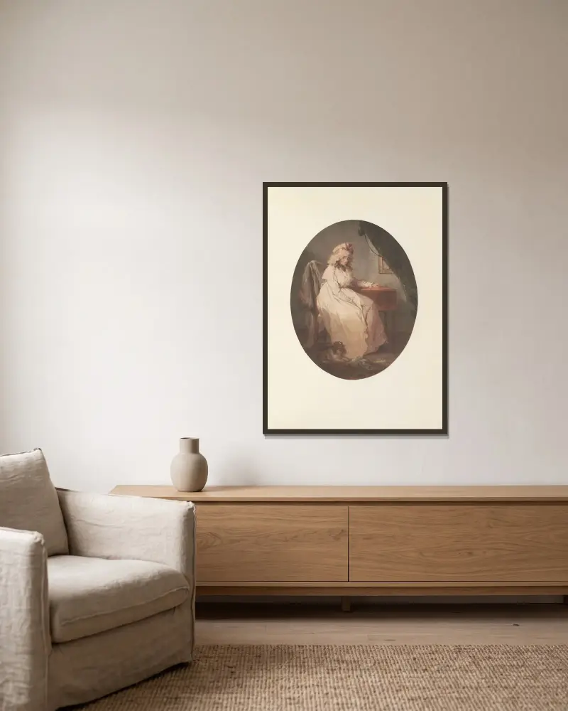 Idleness von George Morland gerahmt an einer Wand