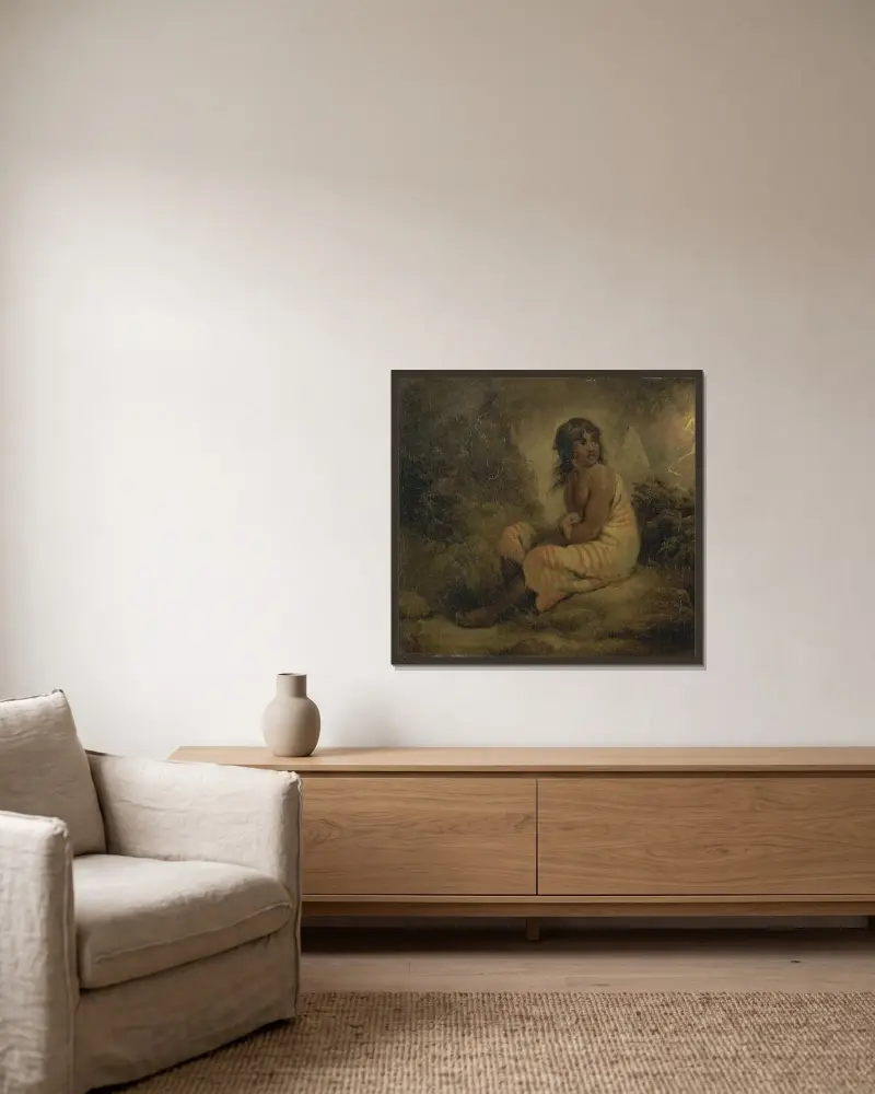 Indian girl av George Morland inramad på en vägg