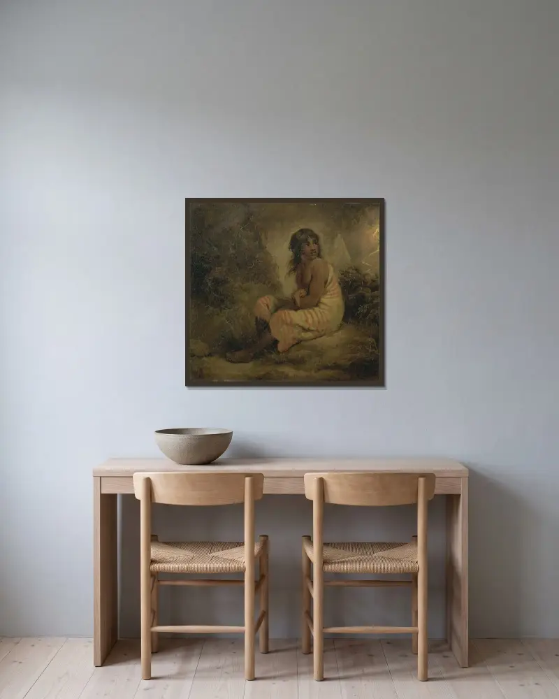 Indian girl av George Morland inramad på en vägg