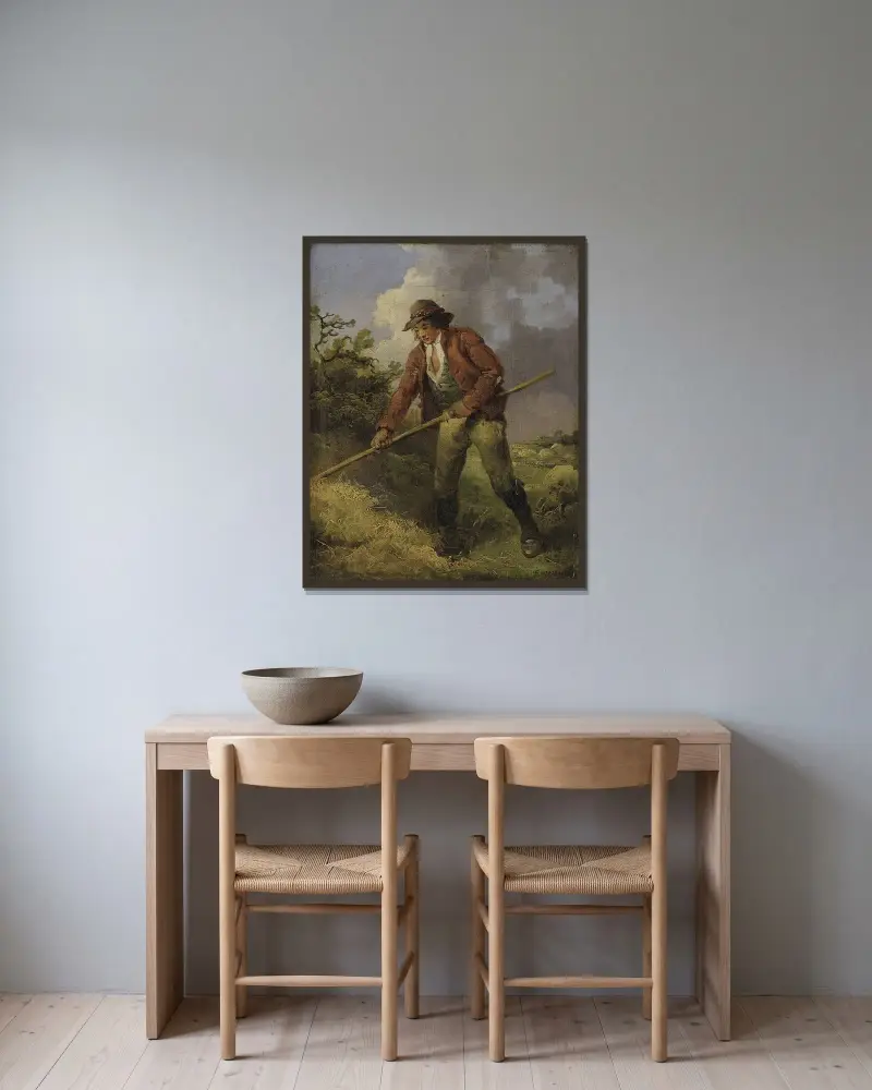 Höskörd av George Morland inramad på en vägg