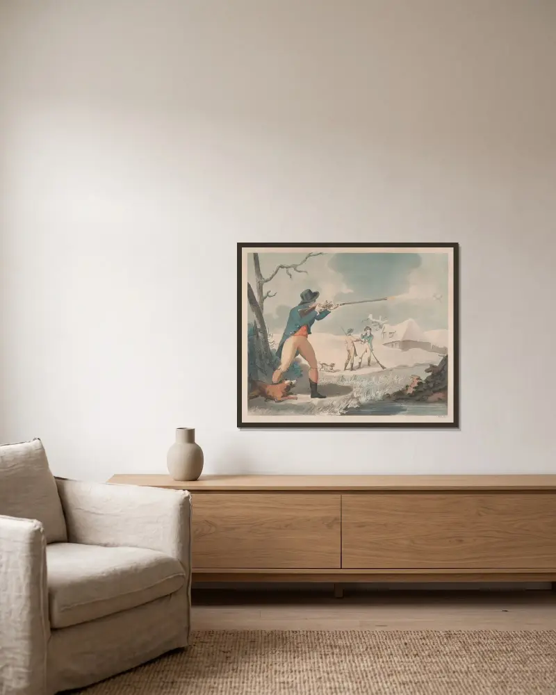 Snipe Shooting von George Morland gerahmt an einer Wand