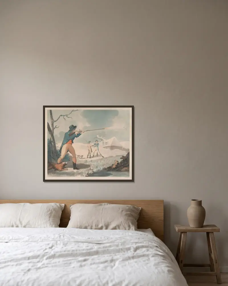 Snipe Shooting von George Morland gerahmt an einer Wand