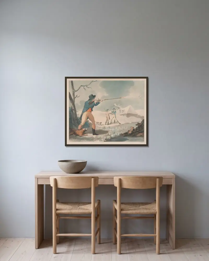 Snipe Shooting von George Morland gerahmt an einer Wand