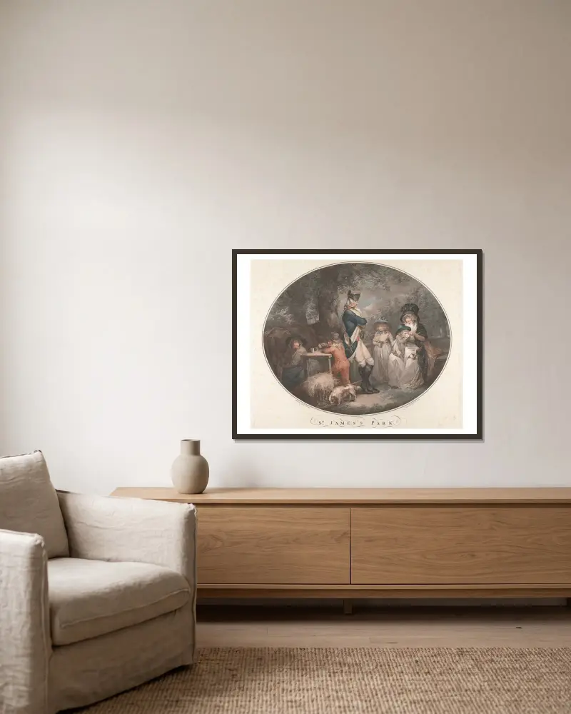 St. James Park von George Morland gerahmt an einer Wand