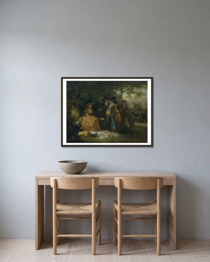Wędkarzy posiłek, George Morland w ramie na ścianie