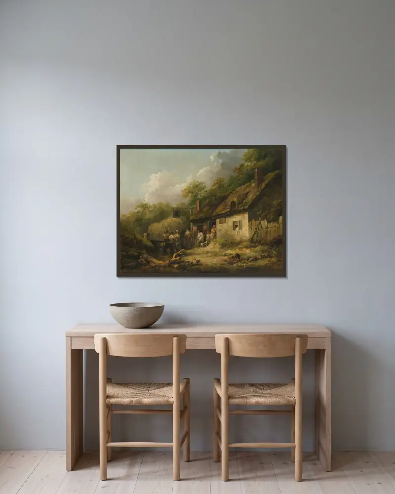 The Bell Inn av George Morland inramad på en vägg