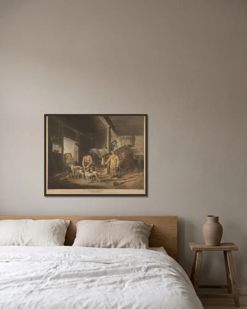 Den första september – morgon av George Morland inramad på en vägg