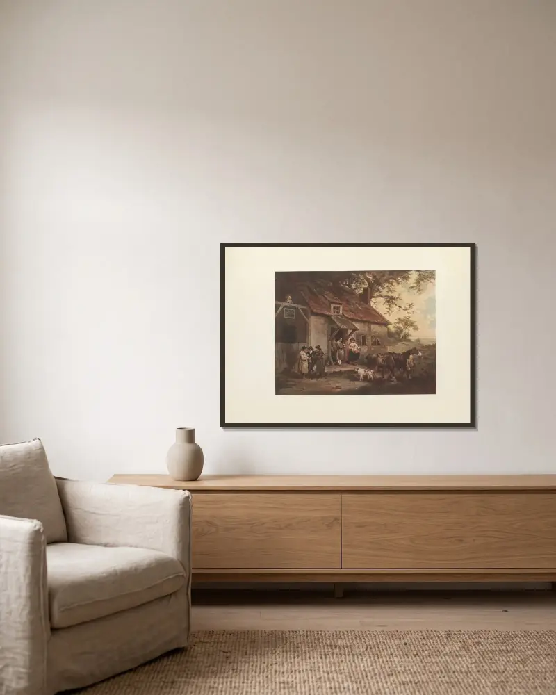 The Fox Inn von George Morland gerahmt an einer Wand