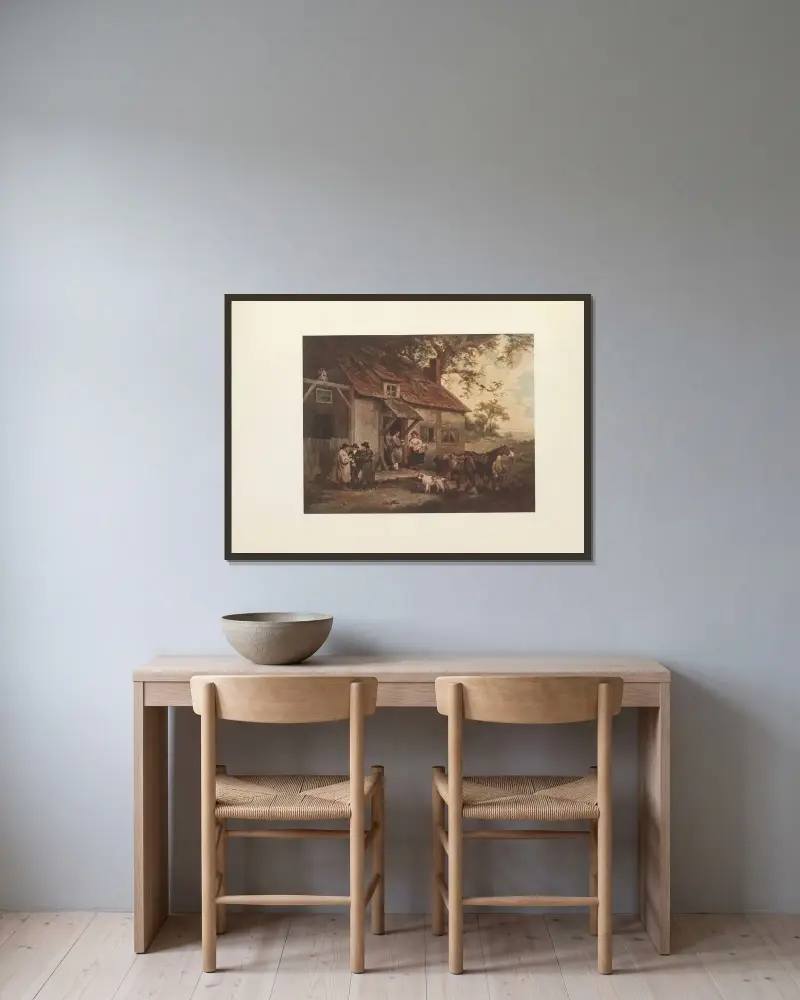 The Fox Inn von George Morland gerahmt an einer Wand