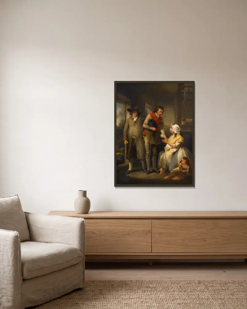 Die Macht der Gerechtigkeit von George Morland gerahmt an einer Wand