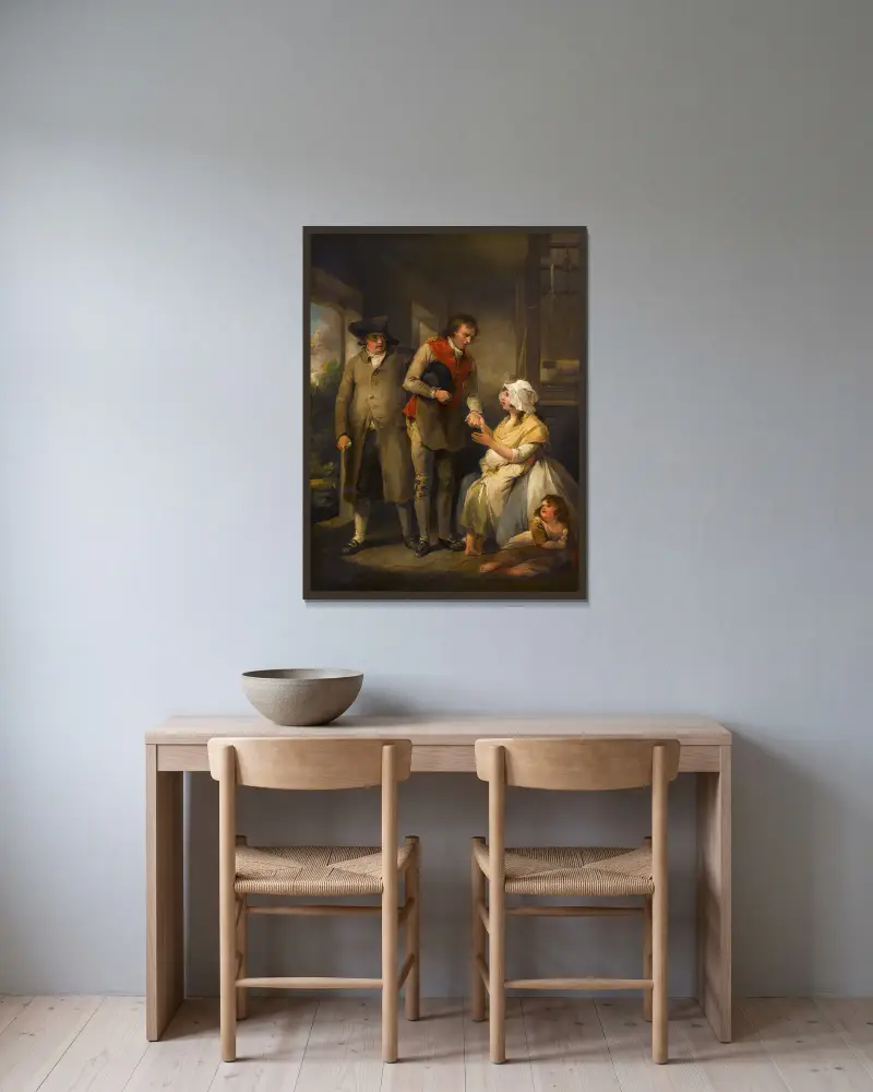 Die Macht der Gerechtigkeit von George Morland gerahmt an einer Wand