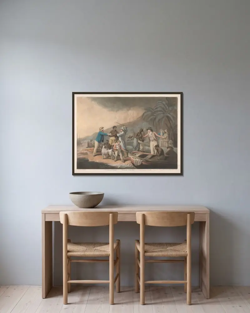 The Slave Trade von George Morland gerahmt an einer Wand