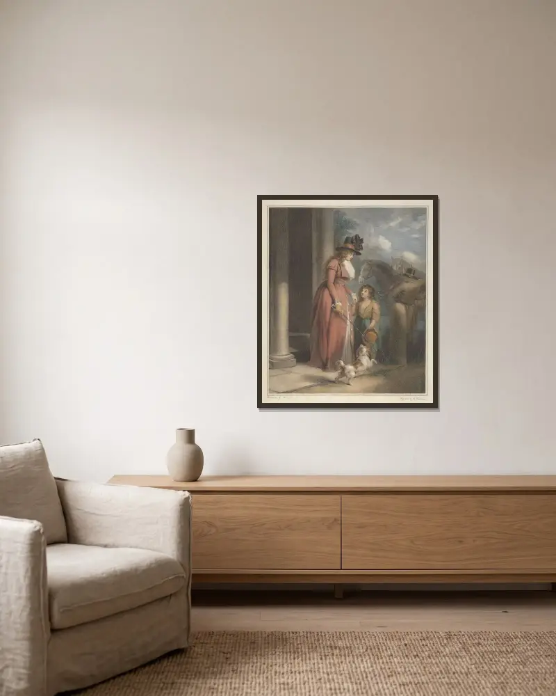 The Squire’s Door von George Morland gerahmt an einer Wand