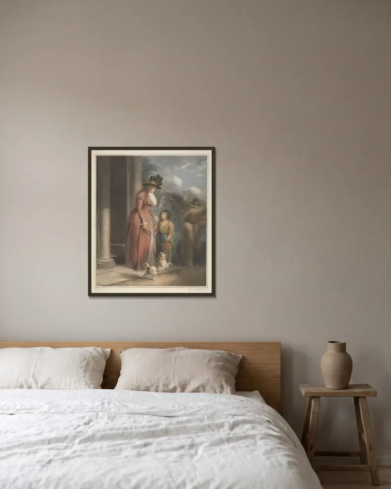 The Squire’s Door von George Morland gerahmt an einer Wand