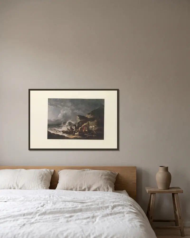 Strandrövarna av George Morland inramad på en vägg