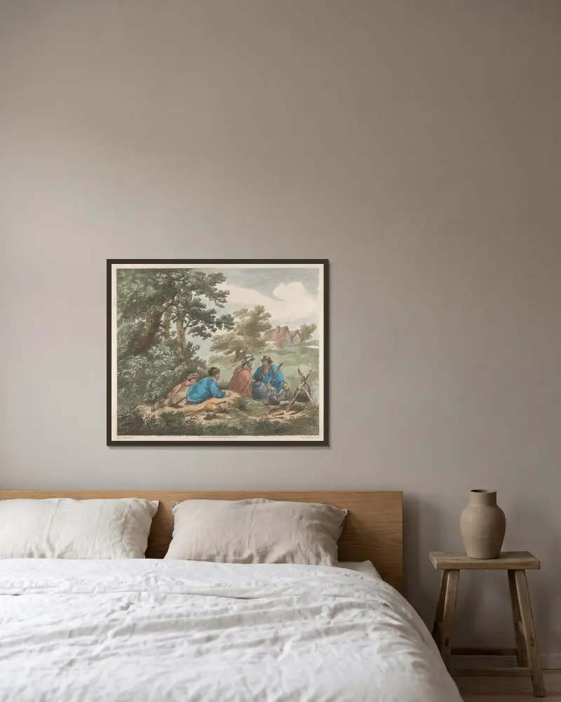Trötta romer av George Morland inramad på en vägg