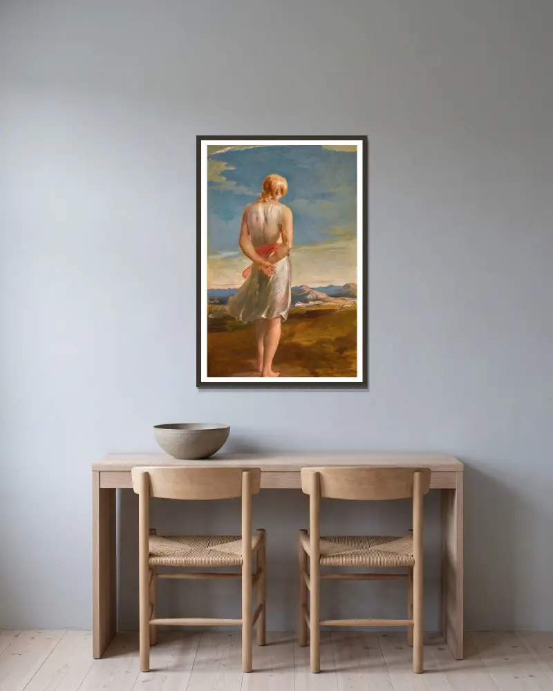 Isaac going forth to meditate at the eventide av George Richmond inramad på en vägg