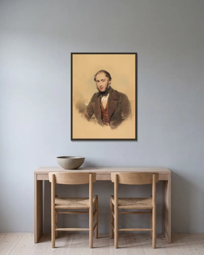 Portrait of a Gentleman av George Richmond inramad på en vägg