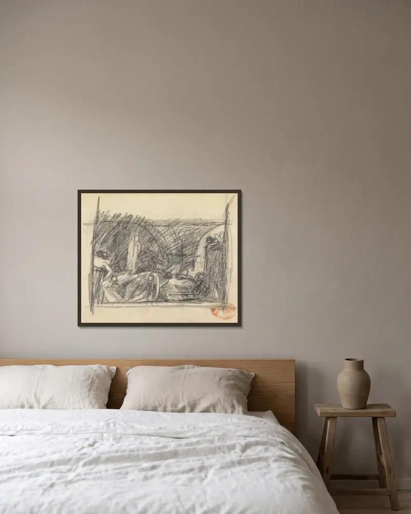 Figure Composition Study von George Romney gerahmt an einer Wand