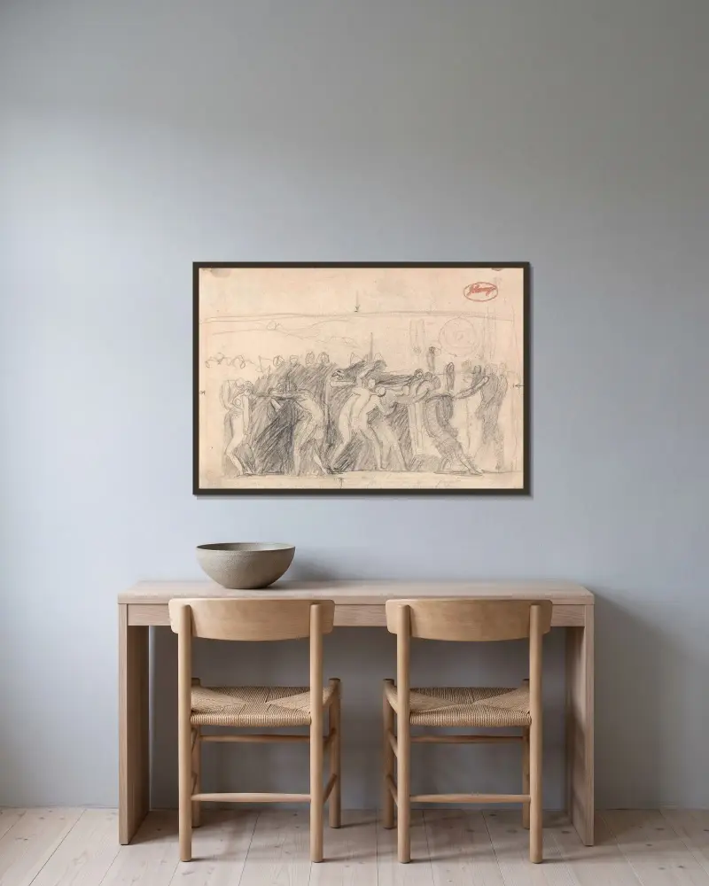 Hölle von George Romney gerahmt an einer Wand
