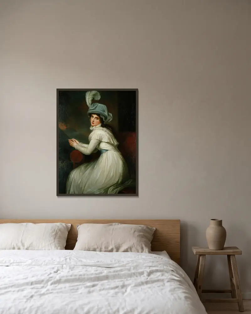 Lady Hamilton, George Romney v rámu na stěně