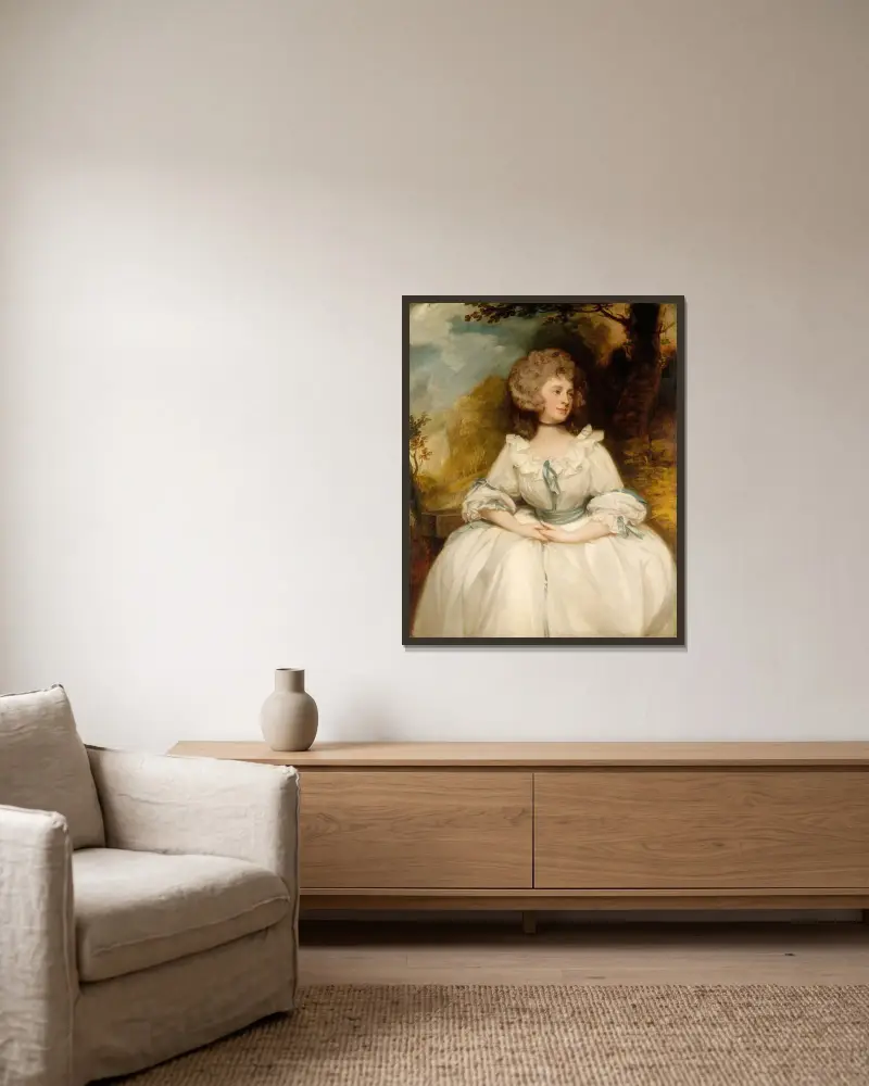 Lady Lemon (1747–1823) (mid- to late 1780s) von George Romney gerahmt an einer Wand