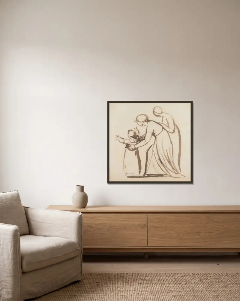 Learning to Walk von George Romney gerahmt an einer Wand