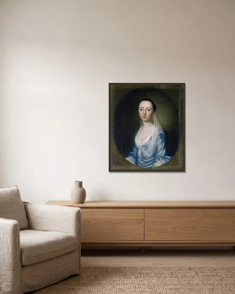 Millicent Watson av George Romney inramad på en vägg