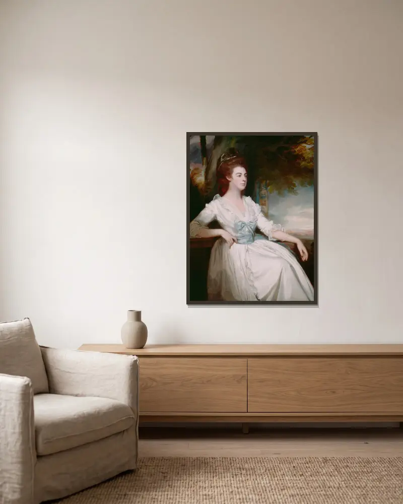 Miss Clavering, George Romney v rámu na stěně