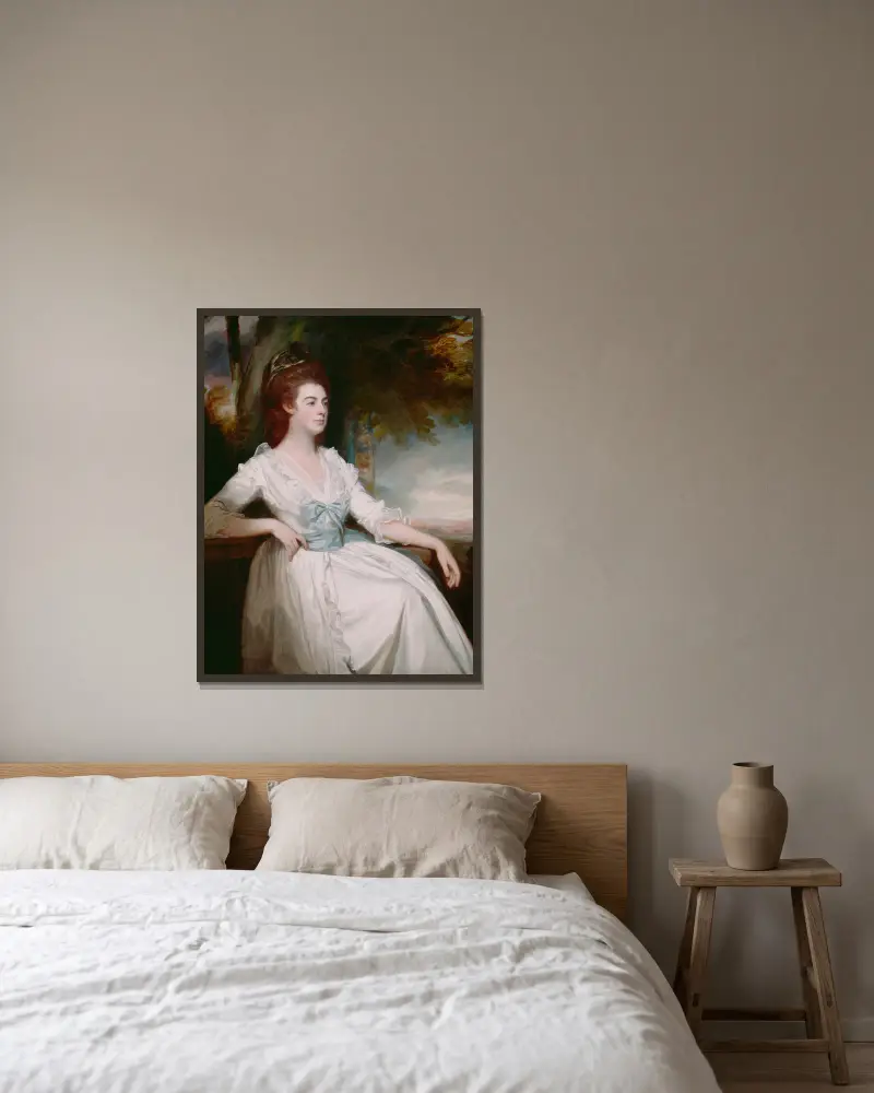 Miss Clavering, George Romney v rámu na stěně