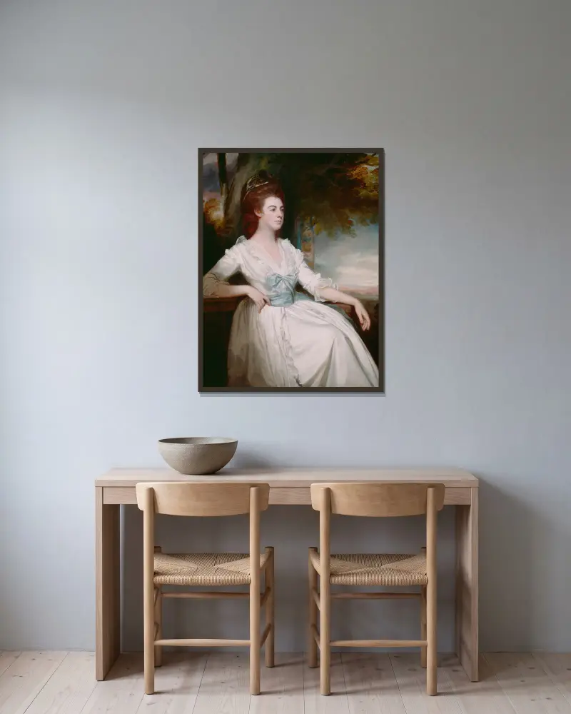 Miss Clavering, George Romney v rámu na stěně