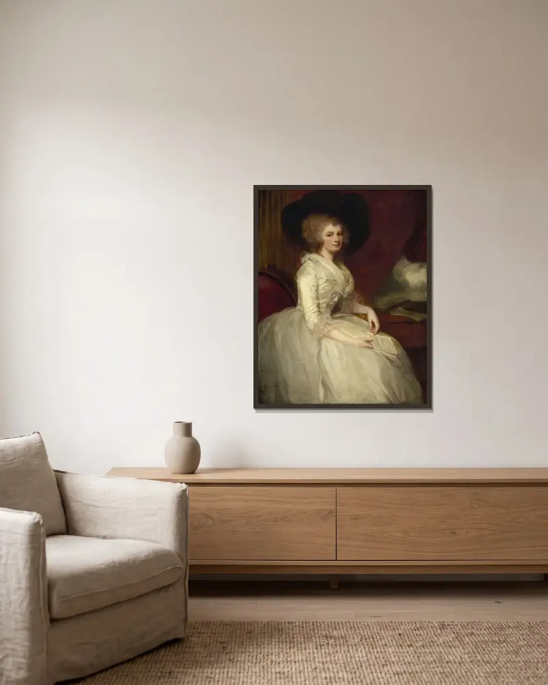 Mrs. Alexander Blair av George Romney inramad på en vägg