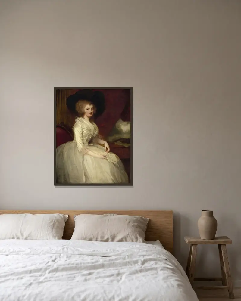 Mrs. Alexander Blair av George Romney inramad på en vägg