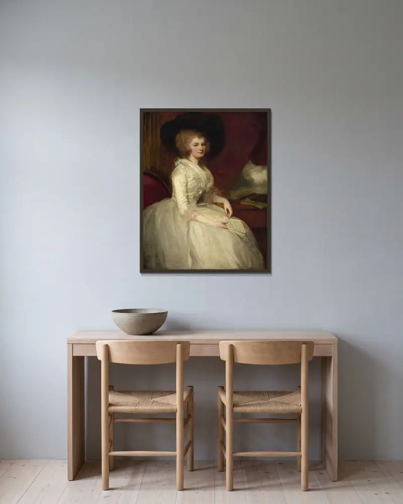 Mrs. Alexander Blair av George Romney inramad på en vägg