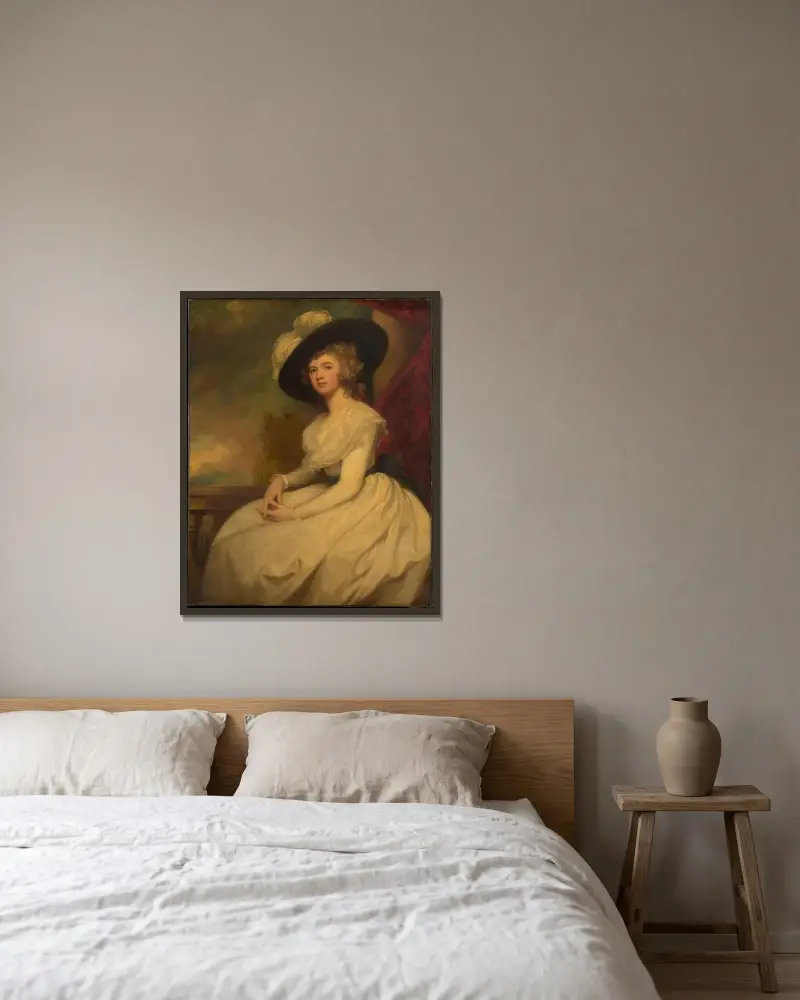 Mrs. Bryan Cooke av George Romney inramad på en vägg