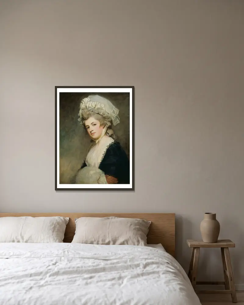 Mrs Mary Robinson von George Romney gerahmt an einer Wand