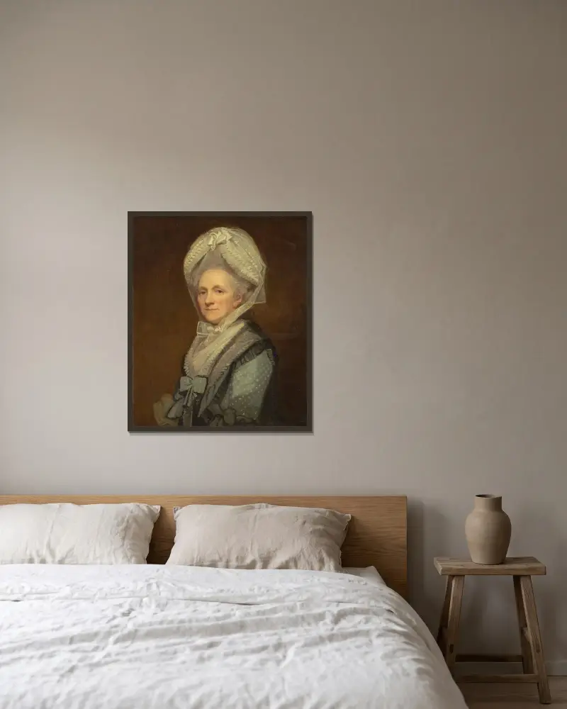 Mrs. Thomas Phipps av George Romney inramad på en vägg