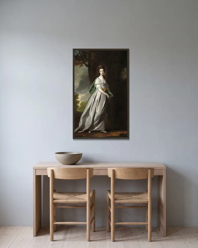 Mrs. Thomas Scott Jackson av George Romney inramad på en vägg