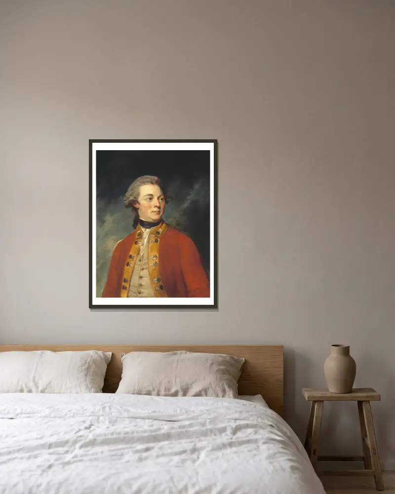 Portrait of Francis North, 4th Earl of Guilford (1761-1817) av George Romney inramad på en vägg