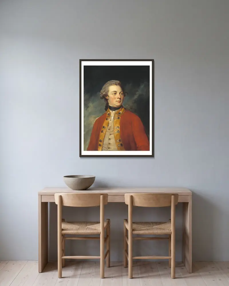 Portrait of Francis North, 4th Earl of Guilford (1761-1817) av George Romney inramad på en vägg